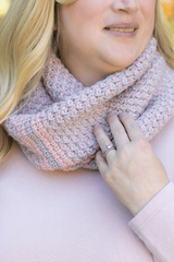 Crochet Cowl Worn By A Woman thumbnail