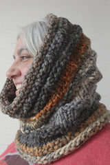Knitted Cowl Worn By A Woman thumbnail