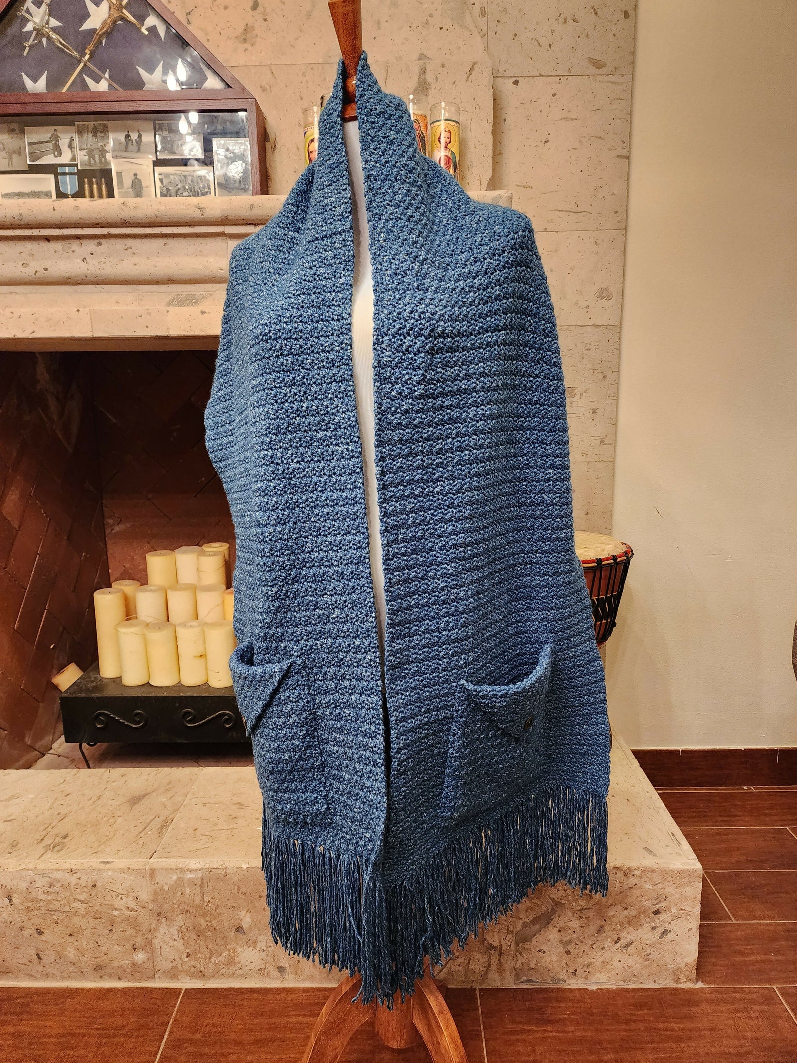 Denim Dreams Pocket Shawl (Crochet) – Lion Brand Yarn