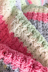 Cotton Candy Fluffy and chunky yarn blanket thumbnail