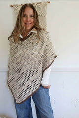 Crochet Poncho Worn By A Woman thumbnail
