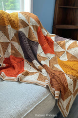 Pumpkin Spice Granny Square Blanket (Crochet) thumbnail