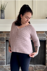 Crochet Sweater Worn By A Woman thumbnail