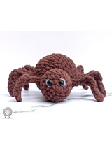 brown handmade plush yarn spider with eyes thumbnail