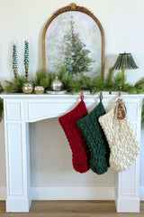 Red, green, white Christmas stockings thumbnail