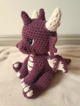 crochet amigurumi stuffed animal of a dragon side view thumbnail