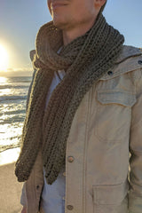 Crochet Scarf Worn By A Man thumbnail