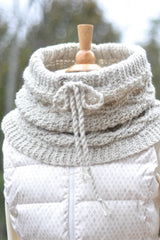 Crochet cowl on a stand thumbnail