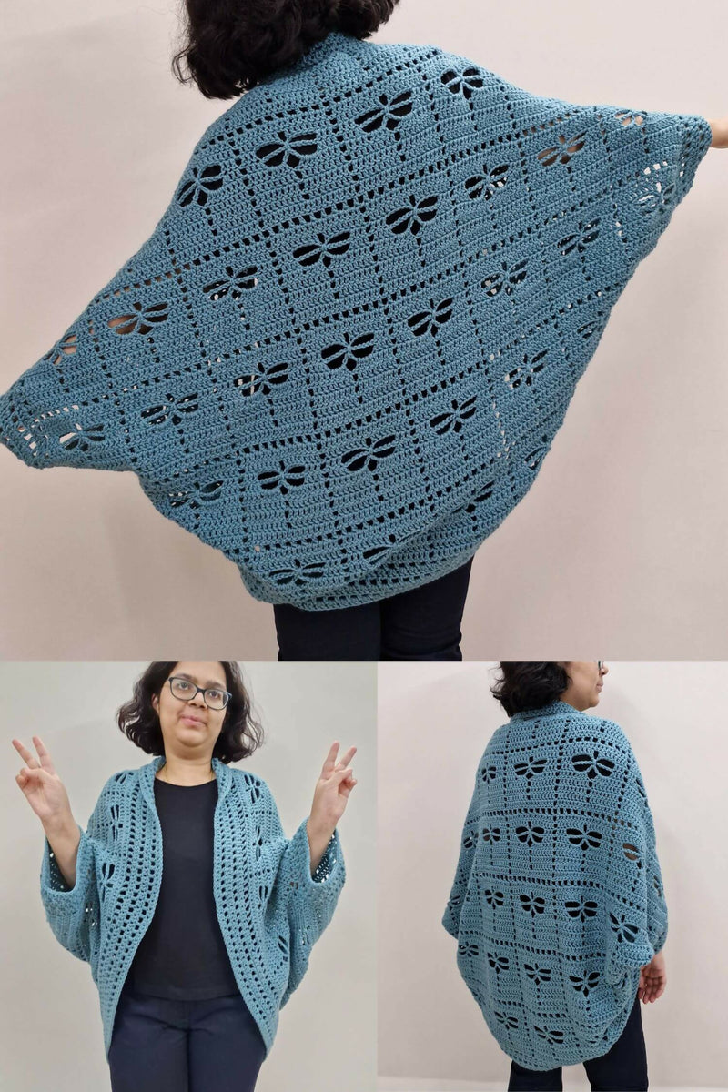 新品タグ付き！OHGA CROCHET Dragonfly Garden Shrug (Crochet) – Lion