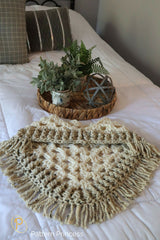 crocheted yellow light shade poncho scarf thumbnail