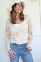 Crochet Cardigan Worn By A Woman thumbnail