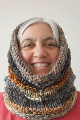 Knitted Cowl Worn By A Woman thumbnail