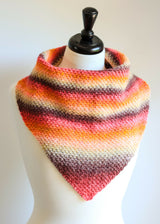multicolor sunset yarn crocheted bandana cowl scarf thumbnail