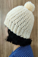 Crochet hat with pom thumbnail