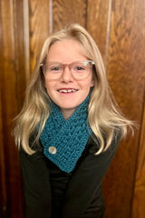 Crochet Cowl Worn By A Woman thumbnail