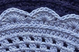 close-up of white crocheted placemat border showing scalloped edge detail and openwork lattice stitches thumbnail