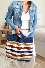 multicolor crochet tote  thumbnail