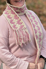 Crochet Scarf Worn By A Woman thumbnail