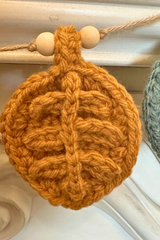 crocheted autumn leaf garland hanging  thumbnail