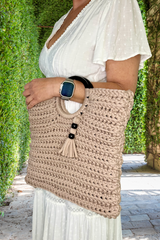 Crochet Tote Bag Held By A Woman thumbnail