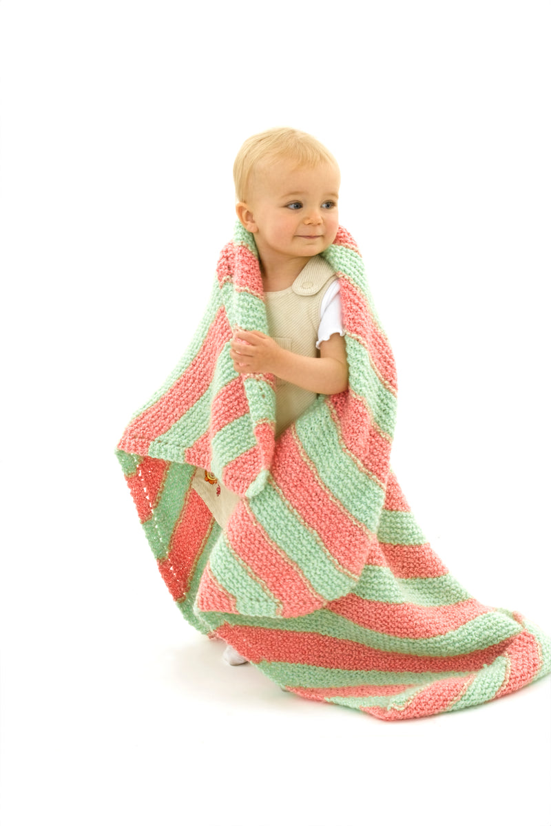 Knit Bright Stripes Baby Blanket