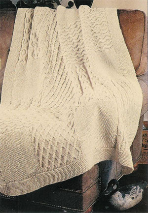 Aran Knit Sampler Afghan (Knit)