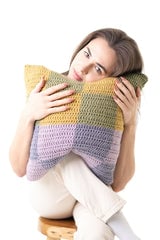 Checkerboard And Stripes Pillow (Crochet) thumbnail