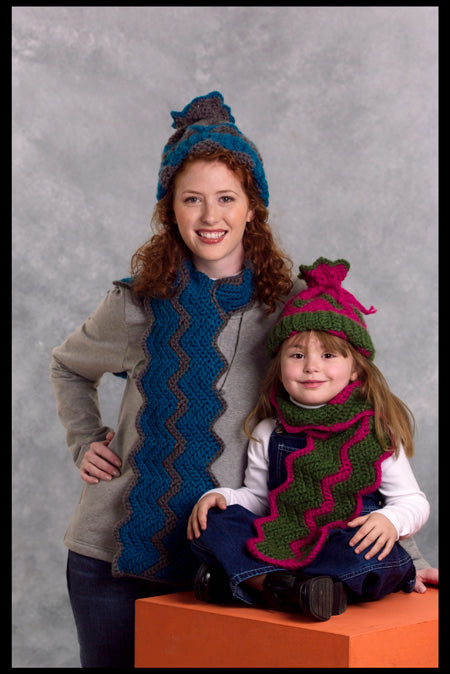 Mother-And-Child Tube Hat & Scarf (Crochet) - Version 1