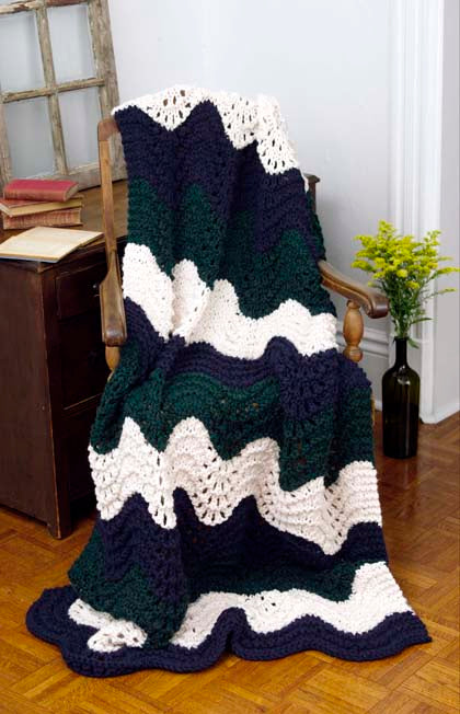 Knit Preppy and Vineyard Ripple Knit Afghan