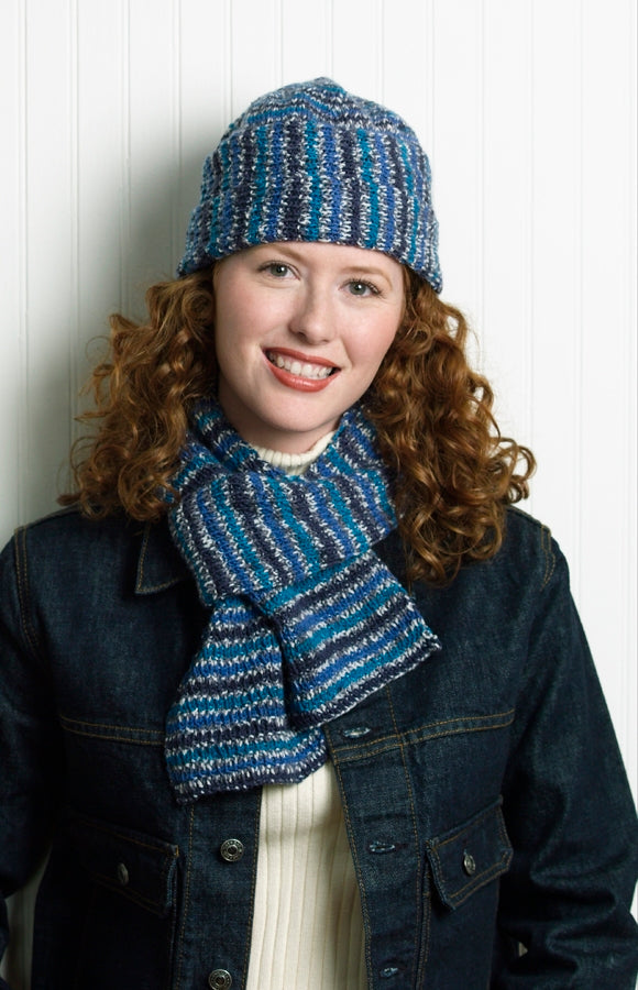 Rib Knit Hat and Scarf Pattern