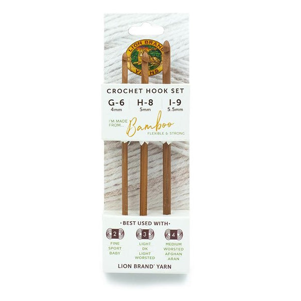 Lion Brand® Bamboo Crochet Hook Set (Sizes G-H-I) – Lion Brand Yarn