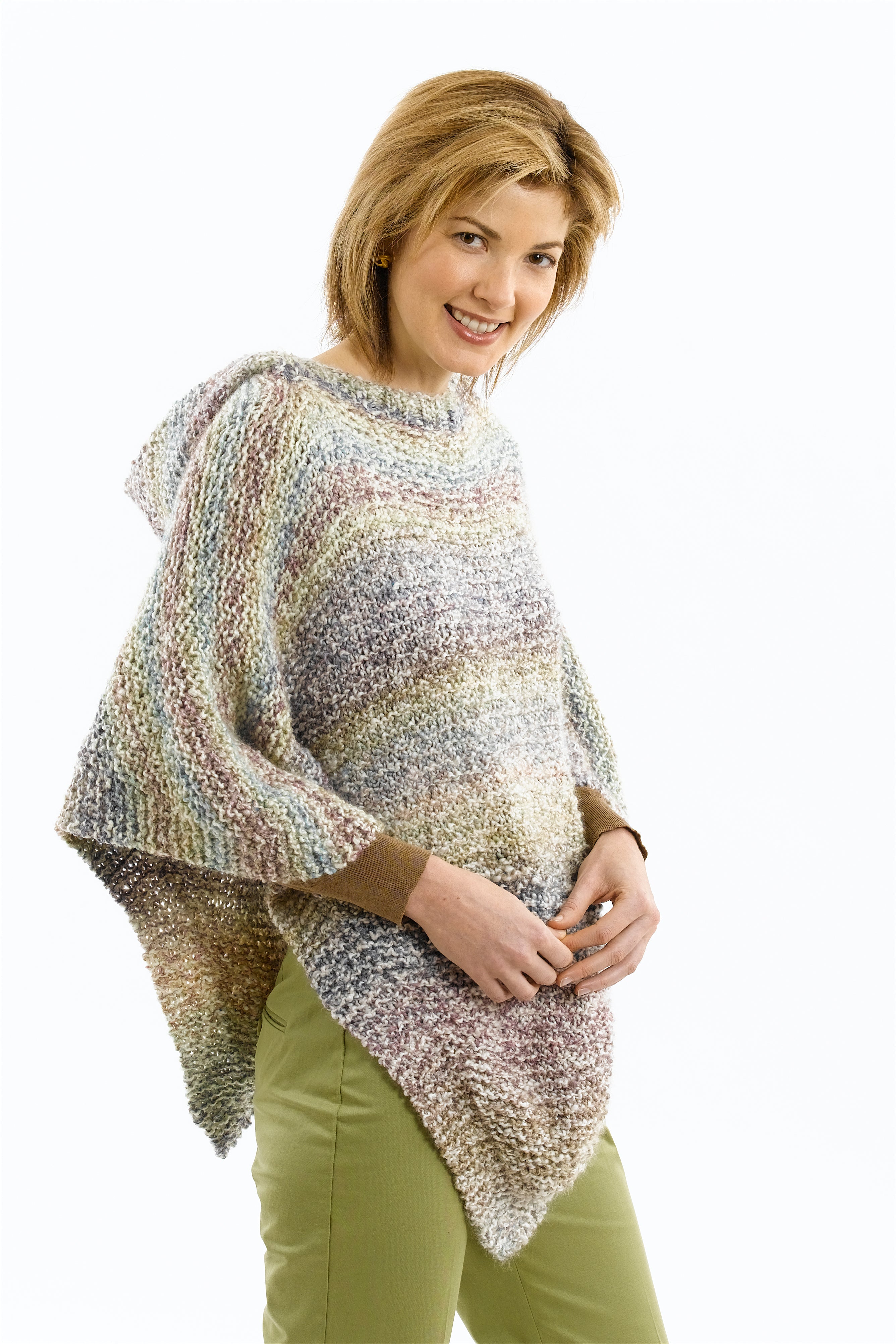 Pretty Poncho Pattern (Knit) Version 2 Lion Brand Yarn