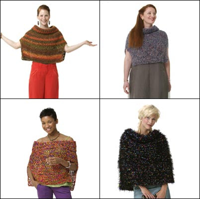 Cowl Neck Poncho in 4 Versions Homespun Version Pattern (Crochet)