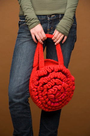 Felted Red Rose Handbag Pattern (Crochet)