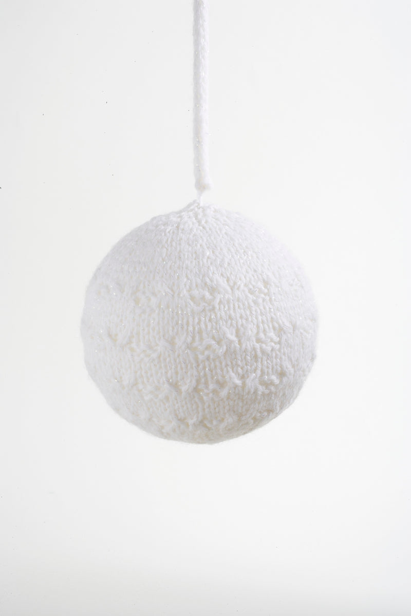 Glittering Snowball Ornament (Knit)