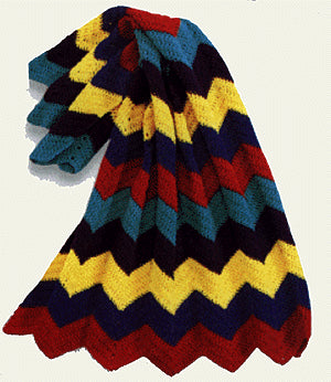Crayon Ripple Throw Blanket Pattern (Crochet)
