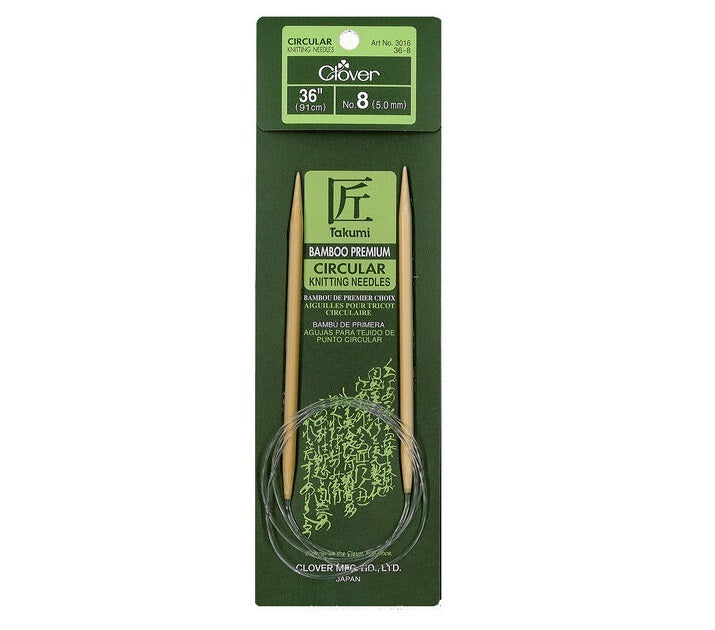 Clover Bamboo Circular Knitting Needles 36"