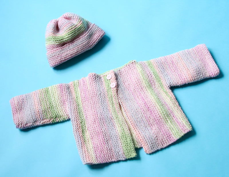 Rose Lichen Cardigan And Hat Pattern (Knit)