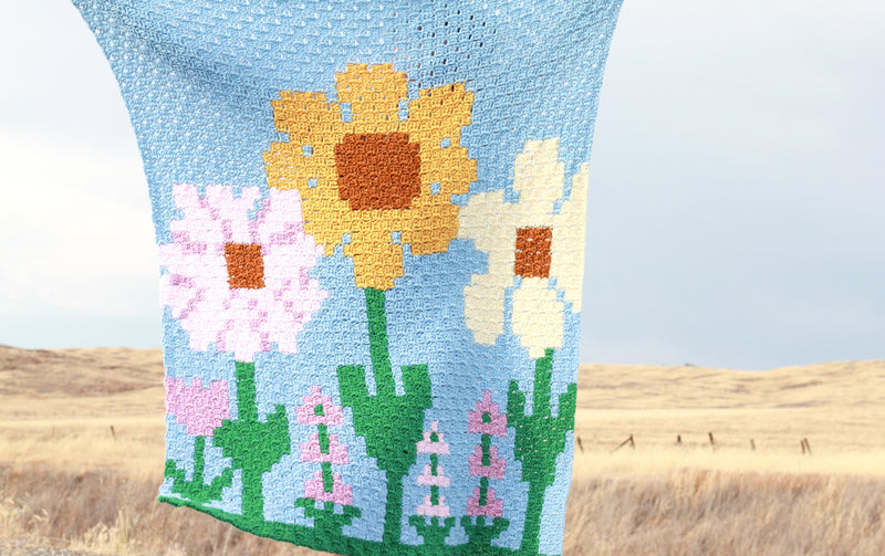 Crochet Kit - C2C Flower Fields Blanket