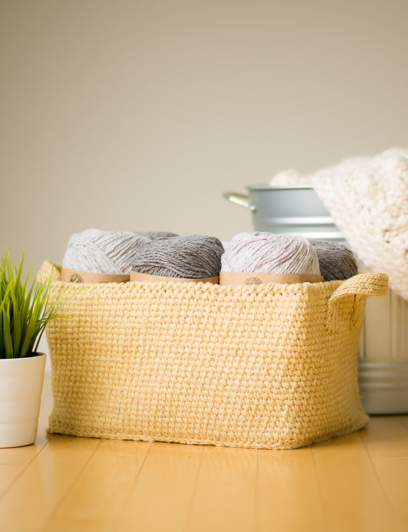 Crochet Kit - Rustic Tweed Basket