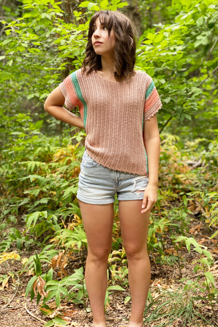 Crochet Kit Saltwater Taffy Tee Lion Brand Yarn