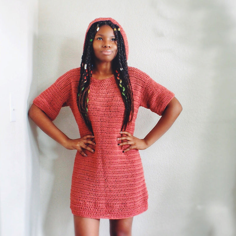 Crochet Kit - Eveleen Hoodie Dress Lion Brand Yarn Crochet Kit - Eveleen Hoodie Dress Lion Brand Yarn