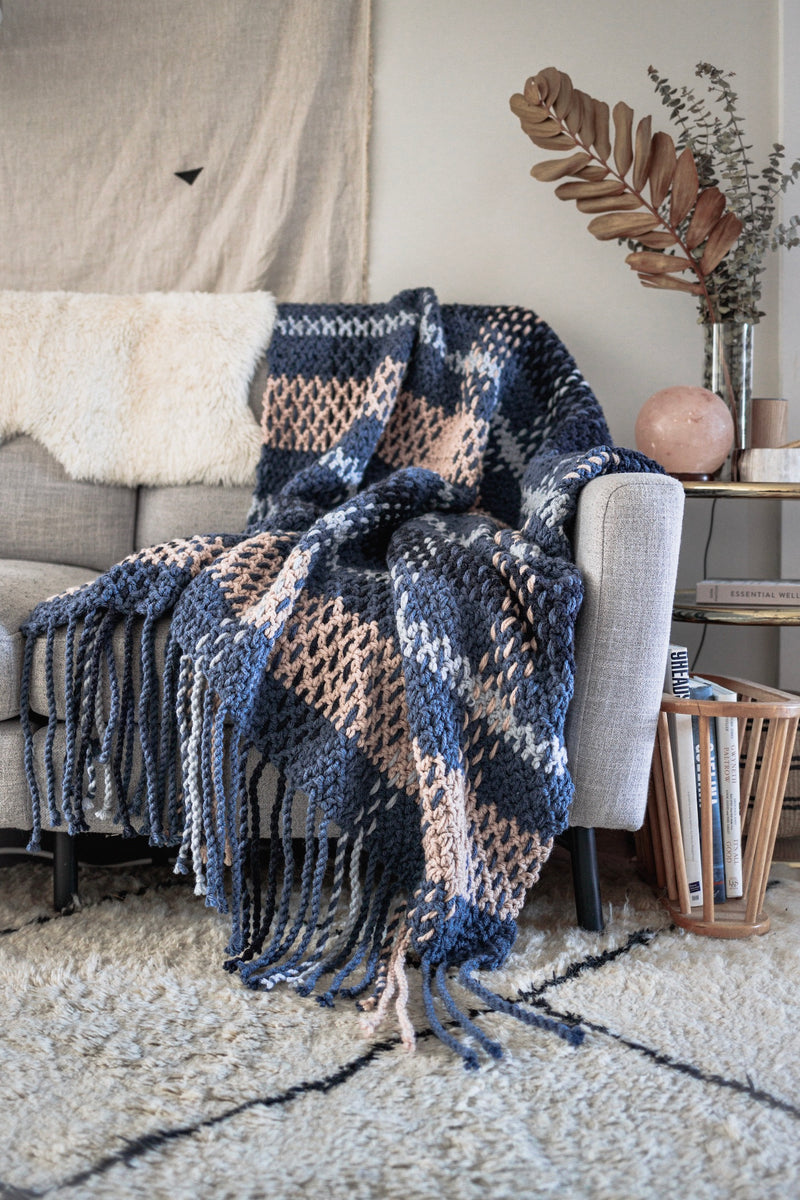 Crochet Kit - Wildwood Plaid Blanket