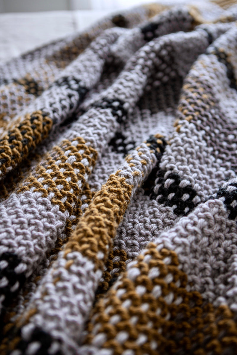 Knit Kit - Moonstone Plaid Blanket