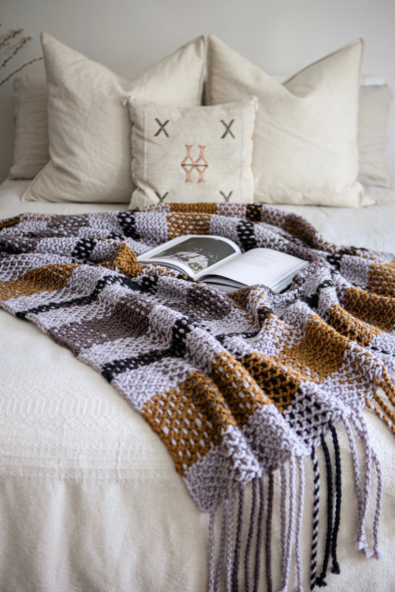 Knit Kit - Moonstone Plaid Blanket