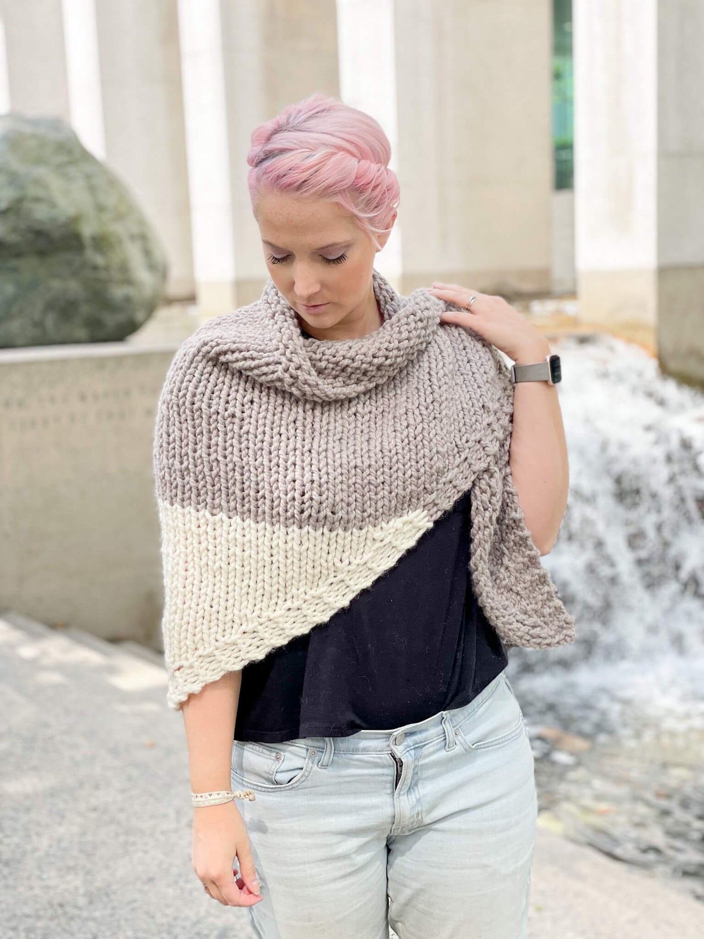Knit Kit - Snow Cap Triangle Scarf – Lion Brand Yarn