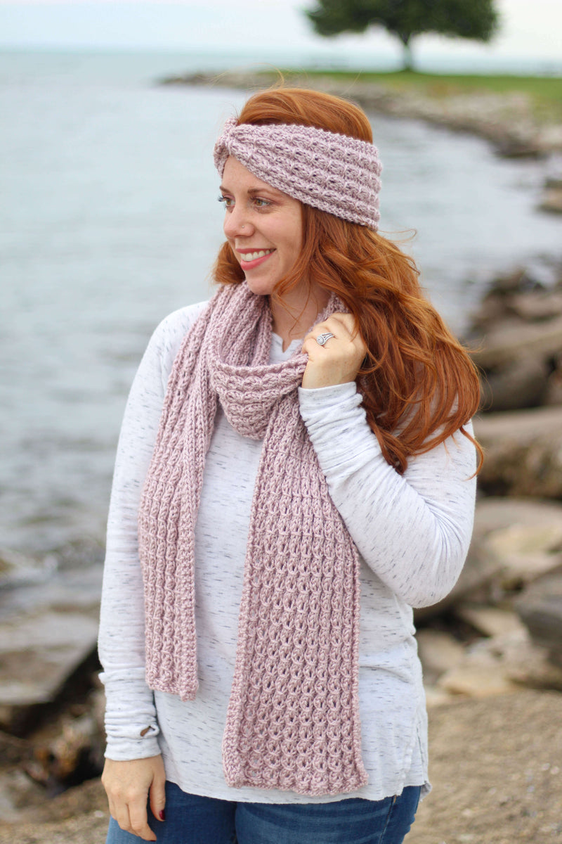 Knit Kit - Faux Cable Knit Headband & Scarf