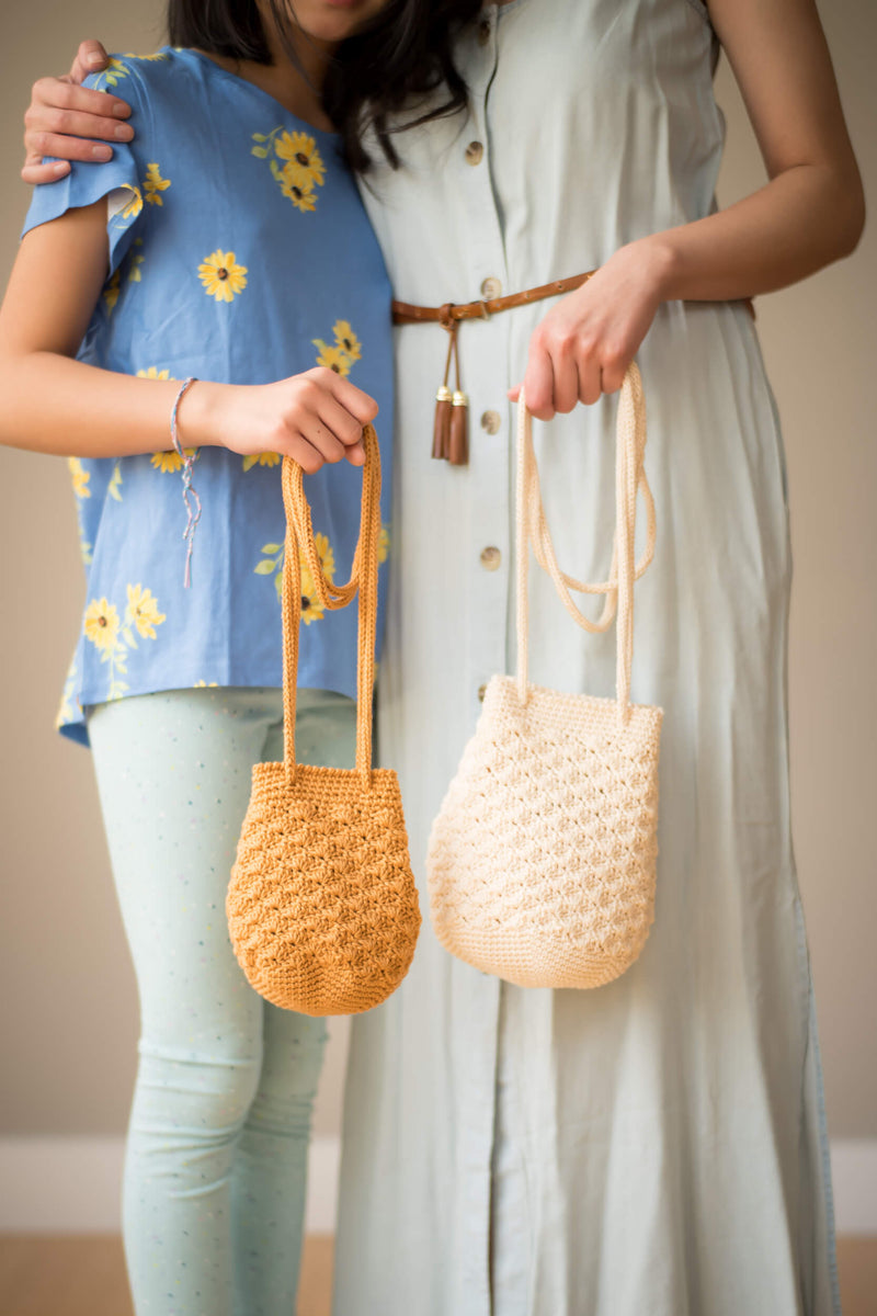 Crochet Kit - Rosette Drawstring Bag