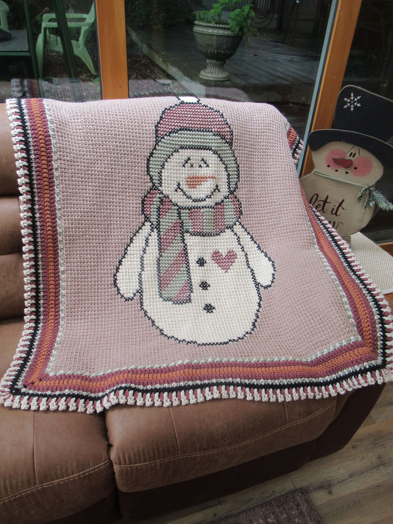 Crochet Kit - Country Snowman Throw