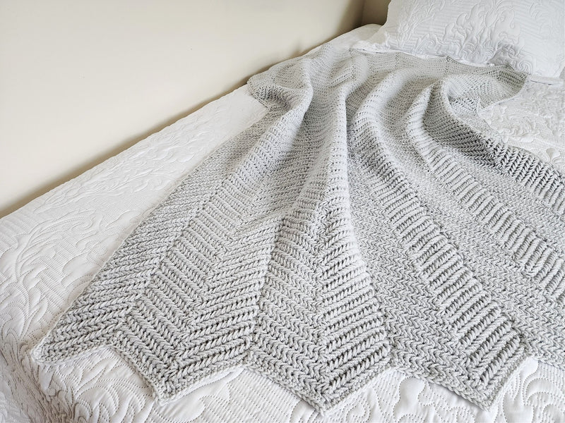 Crochet Kit - Herringbone Single Crochet Ripple Blanket
